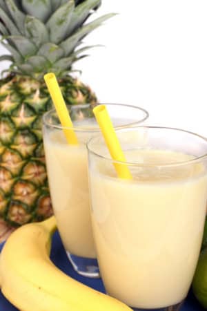 Banana and Pineapple breakfast shake