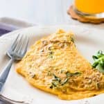 low carb Omelet with goat cheese and herbs
