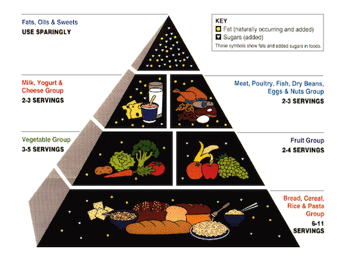 Standard American Diet food pyramid