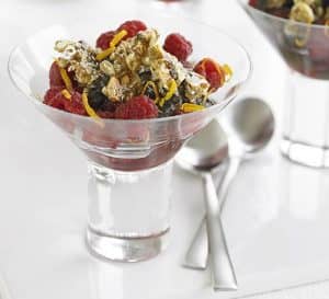 Gluten free Chocolate crunch & raspberry pots