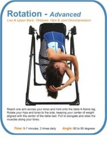 inversion table therapt - rotation exercise