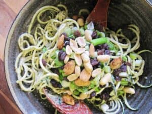 Zucchini Noodles with Pumpkin Seed & Garlic Sauce