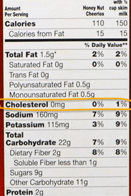 cheerios nutrients cholesterol