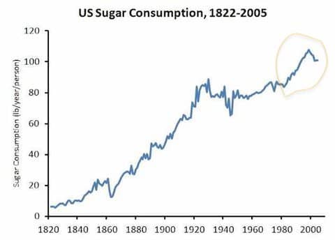 us sugar consumption 1980-2000