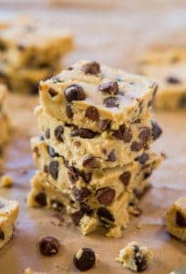 Raw Chocolate Chip Cookie Dough Bars pin
